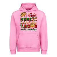 Fuchsia Pink I'm just here for the tacos #cincodemayo Urban Hoodie - NancyCooperArtShop
