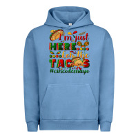 Pigment Pebble Blue I'm just here for the tacos #cincodemayo Urban Hoodie - NancyCooperArtShop