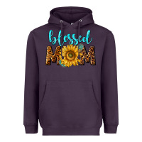 Plum blessed mom with sunflower Heavyweight Hoodie - NancyCooperArtShop