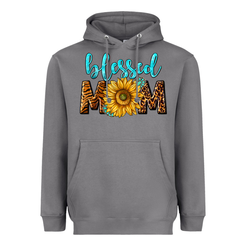 Blessed Mom With Sunflower Heavyweight Hoodie by NancyCooperArtShop | Teevron