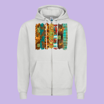 Thanksgiving Brushstroke Zipper Hoodie Designed By Barkaloodesign