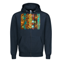 Navy thanksgiving brushstroke Zipper Hoodie - BarkalooDesign