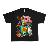 Black Simmental Cow Coffee Cup Urban Heavy Tee - FaDigitalArtStudio