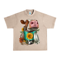 French Oak Simmental Cow Coffee Cup Urban Heavy Tee - FaDigitalArtStudio