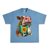Pebble Blue Simmental Cow Coffee Cup Urban Heavy Tee - FaDigitalArtStudio