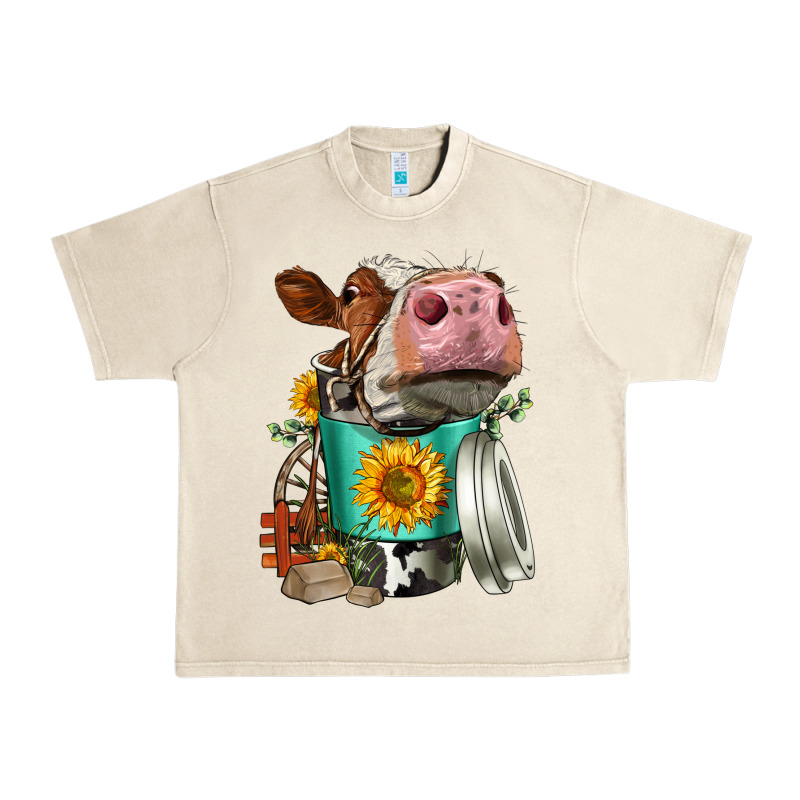 Simmental Cow Coffee Cup Urban Heavy Tee by FaDigitalArtStudio | Teevron