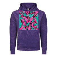 Cloud Purple Pink Butterfly with Ribbon Cancer Vintage Hoodie - texasbilliewilder