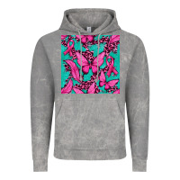 Cloud Rock Pink Butterfly with Ribbon Cancer Vintage Hoodie - texasbilliewilder