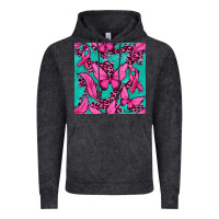 Pink Butterfly With Ribbon Cancer Vintage Hoodie | Teevron