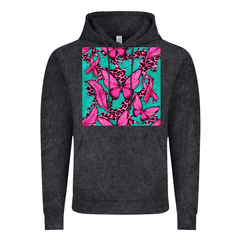 Pink Butterfly With Ribbon Cancer Vintage Hoodie by texasbilliewilder | Teevron