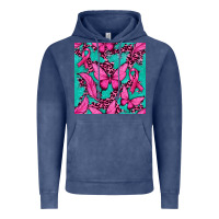 Vintage Denim Pink Butterfly with Ribbon Cancer Vintage Hoodie - texasbilliewilder