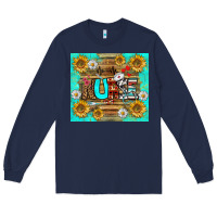 Navy sunflower and daisy nurse tumbler Long Sleeve Tee - BundleAndBundleShop