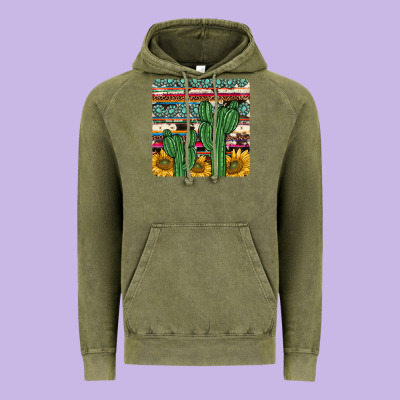 Cactus Sunflower Coaster Vintage Hoodie Designed By Jahusdesignshop