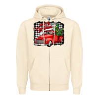 Sandshell merry christmas red truck christmas trees Zipper Hoodie - Jasminsmagicworld