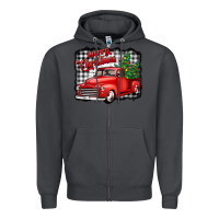 Smoke merry christmas red truck christmas trees Zipper Hoodie - Jasminsmagicworld