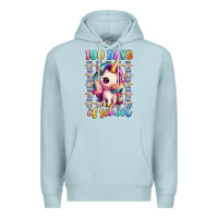 Blue Mist 100 days of school unicorn Premium Hoodie - Artiststas