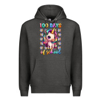 Charcoal Heather 100 days of school unicorn Premium Hoodie - Artiststas