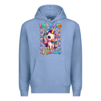 Colony Blue 100 days of school unicorn Premium Hoodie - Artiststas