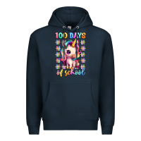 Navy 100 days of school unicorn Premium Hoodie - Artiststas