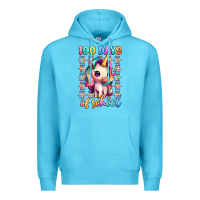 Ocean Blue 100 days of school unicorn Premium Hoodie - Artiststas