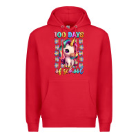 Red 100 days of school unicorn Premium Hoodie - Artiststas