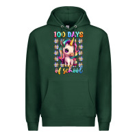 Sports Green 100 days of school unicorn Premium Hoodie - Artiststas