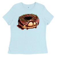 Baby Blue chocolate donut with candies Ladies Tee - AdoDesignShop