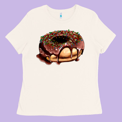 Chocolate Donut With Candies Ladies Tee Designed By Adodesignshop