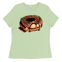 Matcha chocolate donut with candies Ladies Tee - AdoDesignShop
