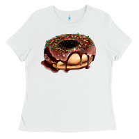 White chocolate donut with candies Ladies Tee - AdoDesignShop