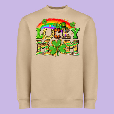 One Lucky Mom St. Patricks Day Heavyweight Sweatshirt Designed By Neo Western