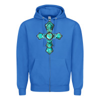True Royal western turquoise gemstone cross Zipper Hoodie - BarkalooDesign