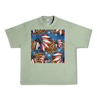 Oil Green 4th of july indian headdress seamless pattern Urban Heavy Tee - HRA Design Shop