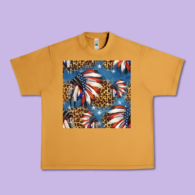 4th Of July Indian Headdress Seamless Pattern Urban Heavy Tee Designed By Hra Design Shop