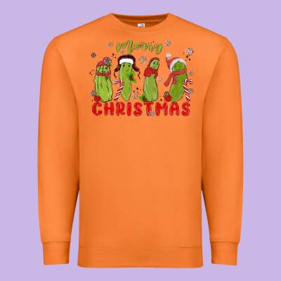 Pickle Merry Christmas Premium Sweatshirt Designed By Maliassmallbusiness