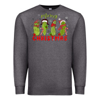 Charcoal Heather Pickle Merry Christmas Premium Sweatshirt - MaliasSmallBusiness