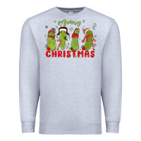 Heather Grey Pickle Merry Christmas Premium Sweatshirt - MaliasSmallBusiness