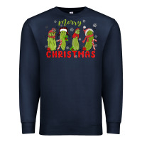 Navy Pickle Merry Christmas Premium Sweatshirt - MaliasSmallBusiness