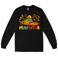 Black mamita and sombrero with lime flowers Long Sleeve Tee - AdoDesignShop