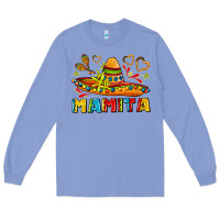 Colony Blue mamita and sombrero with lime flowers Long Sleeve Tee - AdoDesignShop