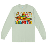 Matcha mamita and sombrero with lime flowers Long Sleeve Tee - AdoDesignShop