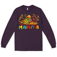 Plum mamita and sombrero with lime flowers Long Sleeve Tee - AdoDesignShop