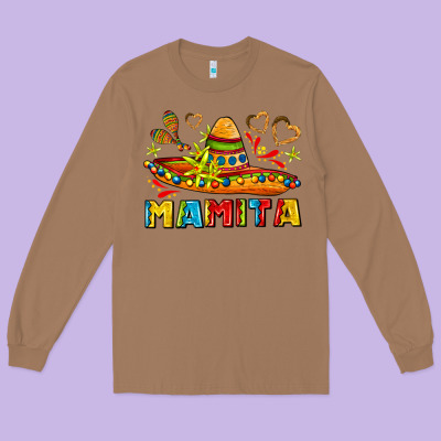 Mamita And Sombrero With Lime Flowers Long Sleeve Tee Designed By Adodesignshop