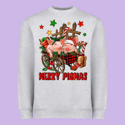 Merry Pig Mas Heavyweight Sweatshirt Designed By Fadigitalartstudio
