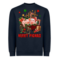 Navy merry pig mas Heavyweight Sweatshirt - FaDigitalArtStudio