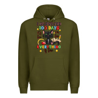 Army Green i survived 100 days it's fine i'm fine Premium Hoodie - Artiststas