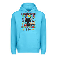 Ocean Blue i survived 100 days it's fine i'm fine Premium Hoodie - Artiststas