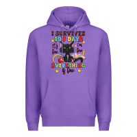 Purple i survived 100 days it's fine i'm fine Premium Hoodie - Artiststas