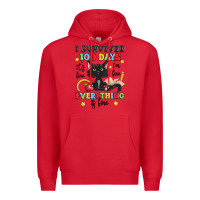 Red i survived 100 days it's fine i'm fine Premium Hoodie - Artiststas