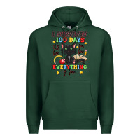 Sports Green i survived 100 days it's fine i'm fine Premium Hoodie - Artiststas